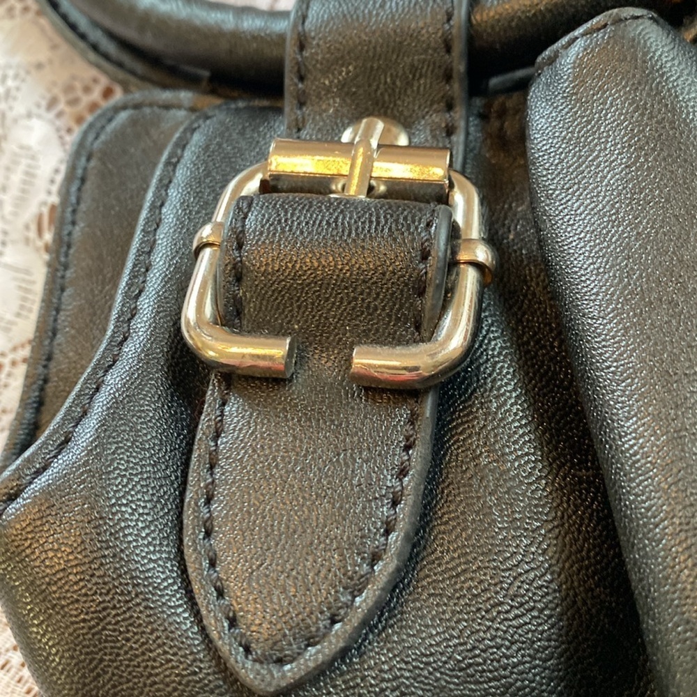 Relic Black Shoulder Bag with Textured Leather-Like Finish and Silver Hardware‎ - Picture 10 of 11